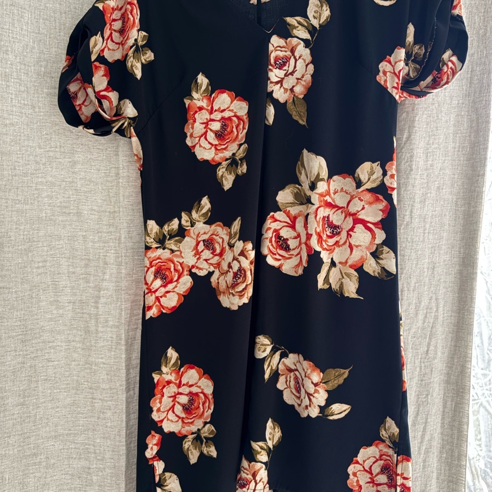 Floral Black Top